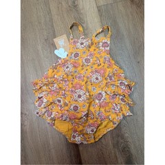 Angel Dear Muslin Ruffle Bubble Romper Floral Hummingbird NWT 18-24M Boutique