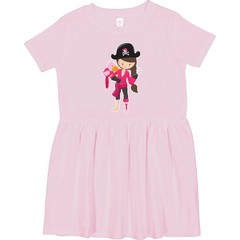 Inktastic Pirate With Parrot Toddler Dress Pirates Brunette Pink Hook Wooden Leg