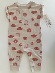 Cat & Jack Baby Romper 0–3M Croissant Bread Print One-Piece NWT