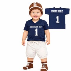 Birthday Boy Football Birthday Outfit Navy Blue – Baby’s 1st Birthday Set