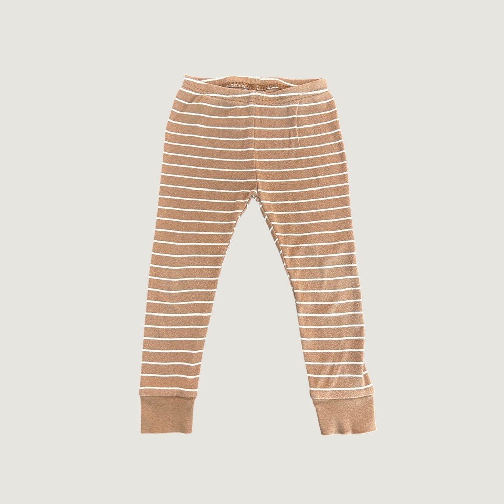 Carters Toddler 2T Pajama Pants Brown White Striped Cotton Snug Fit 1336