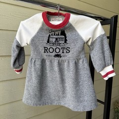Genuine Roots Girls Dress Size 2T Grey & Red Cabin Long Sleeves