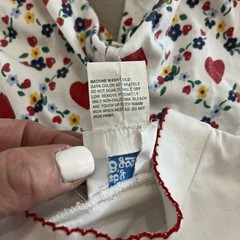 Vintage 90s Baby B’Gosh Infant Girl 3-6M Bubble Romper One Piece Heart Floral