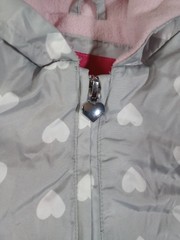 London Fog Baby Gir Infants 12M Months Gray White Puffer Hooded Insulated Jacket
