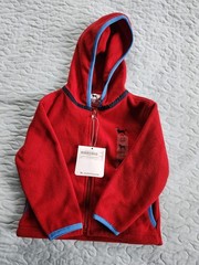NEW! The Black Dog Lil Kids Polar Fleece Jacket 12-18 mo. Red With Blue Trim