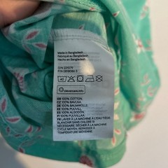 H&M Spring Floral Dress – Light Green with Pink & White Flowers, 2-4 Years