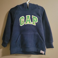 Vintage Baby Gap Toddler Boy Size 3 Yrs Fleece Hoodie Sweatshirt Navy