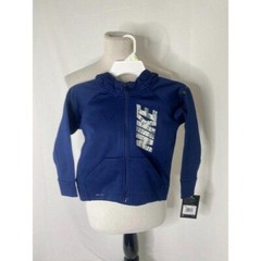 Nike Hoodie Boys 3T Blue Big Logo Therma-Fit Full Zip High Neck Toddler