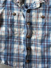 Toddler Daluth Trading Co. Boys Flannel Button Down Long Sleeve Shirt Plaid Blue