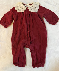 Baby Girl H&M Adorables Red Romper & NWT Holiday Velvet Puff Sleeve Dress 4-6 m