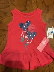 Kidtopia Girls Tanktop 12 Month Floral Summertime Butterflies Garden 100% Cotton