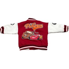Disney Cars 95 Toddler Boy Bomber Varsity Jacket Lightning McQueen 2T *READ