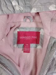 London Fog Baby Gir Infants 12M Months Gray White Puffer Hooded Insulated Jacket