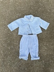 Vintage Children’s place Blue Velour 2 Piece Set Jacket Pants 0-3 Months Blue