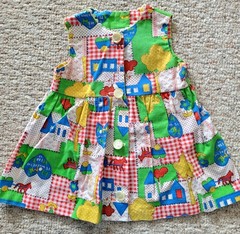 Vintage Patchwork Dress Sz 3T Shorts Hat 60s 70s Holiday Sportswear Of Miami 3pc