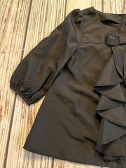 Ralph Lauren Dressy Black Formal Blouse with Bow & Ruffles Top Girl’s 9 Months