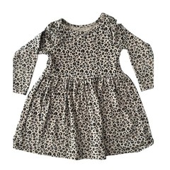 Cat & Jack Toddler Girls Leopard Print Long Sleeve Empire Waist Dress Size 3T