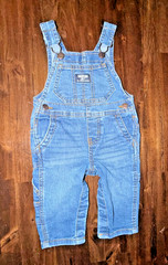 OshKosh B’gosh Baby 6M Denim Overall Jean Bibs GUC
