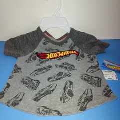 NEWwTAGS HOT WHEELS CARS T-Shirt Toddler Sz 2T w New HW Jaguar Toy Car