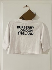 NWT Burberry London England Unisex Boy’s Girl’s Long Sleeve White Shirt 6M