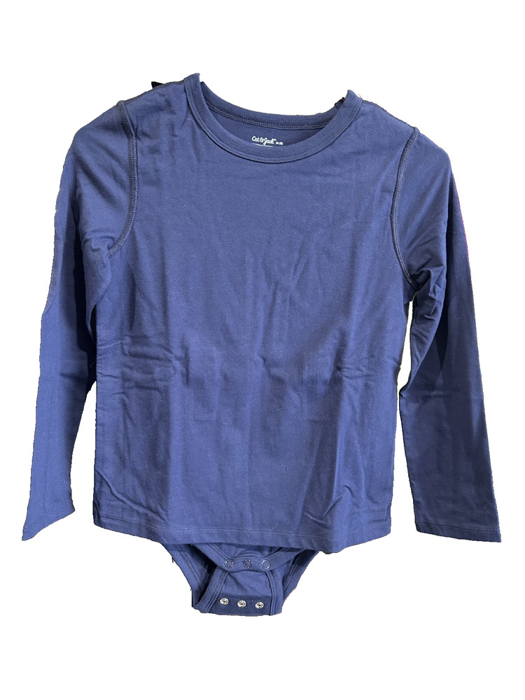 Cat & Jack Long Sleeve Bodysuit Navy Blue, Girls- Size 6/7 -NWT, 2 for $20