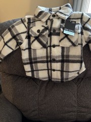 NWT Okie Dokie 18M Boys Black And Cream Shacket Heavy Weight MSRP $32