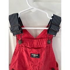 OshKosh Bgosh Red Vestbak Shortall Overalls Striped Straps Toddler Boys Girls