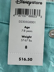 Disney Store Teal Blue Denim Skirt New With Tags Size 8 Flowers & Rhinestones