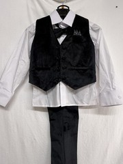 Toddler Size 3 Formal Suit. Vest, Bow Tie, Slacks