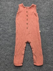Primark Baby Sleeveless Romper Jumpsuit Babies Sz 12-18 Months Coral 100% Cotton