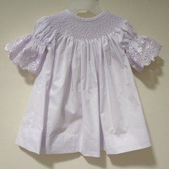 NWT Pleats & Stitches White Smocked Bishop Dress Girl’s Size 12 Months