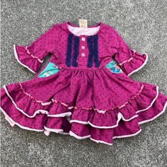 Wildflowers Pretty in Plum Polka Dot Ruffle Boho Dress Girl’s Size 18M F19D303