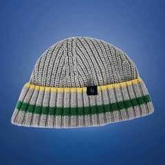 Janie and Jack Toddler Beanie 100% Cotton Lining Cozy Gray with Stripes Gift