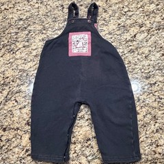 Baby Gap Overalls Black Red Gingham Rabbit Patch Bib 18-24 Months XL