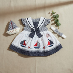 We’re Kids Newborn Sailboat Nautical Dress Set with Bloomers – Size 0–3 Months
