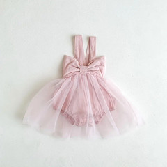 Infant Baby Girl Tutu Skirt Dress Big Bow Birthday Newborn Tulle Jumper Bodysuit