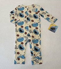 Sesame Street Baby Boy 18 Months Footless Pajamas Cute Cookie Monster Pjs New