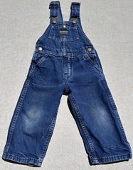VTG 90s Osh Kosh B’Gosh USA Blue Denim Jean Vestbak Overalls 2T Toddler EUC