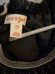 Cat & Jack Girls Tutu Skirt – Black & Silver Sparkle – NWT – Size 18M