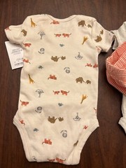 NEW- Carters Just One You Animals Baby Size 3 Months Bodysuit And Pants Set of 3
