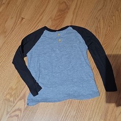 Unisex Baby & Toddler Blue/Black Colorblock Long Sleeve Crew Neck Henley, 4T