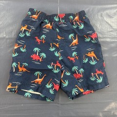 Wonder Nation Swim Trunks Boys 5T Blue Dinosaur Print Elastic Waist Mesh Lined
