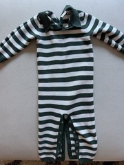 Janie And Jack Toddler Knit Romper 18-24 Months Green White Stripped