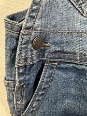 Oshkosh B’Gosh Denim Short Overalls with Stripped Straps Size 24 Months