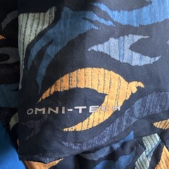 Columbia Omni-Tech Toddler Ski Jacket 2T Blue/Yellow Camo Hooded Insulated