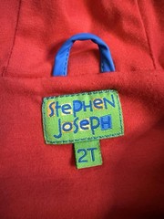 Stephen Joseph All Star Hooded Rain Jacket Full Zip Lined Blue/Red 2T