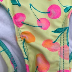 Cherry Swimsuit 3T One Piece Ruffle Shoulder Bow Back Fruitcore Kidcore Beach