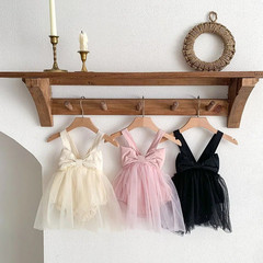 Infant Baby Girl Tutu Skirt Dress Big Bow Birthday Newborn Tulle Jumper Bodysuit
