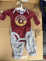 Florida State Seminoles 2 pc outfit Snap shirt gray pants NEW 0/3 months