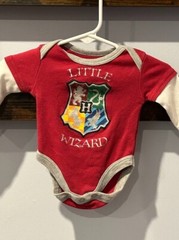 Harry Potter Wizarding World Graphic Print “Little Wizard” One Piece Sz 0-3 Mo